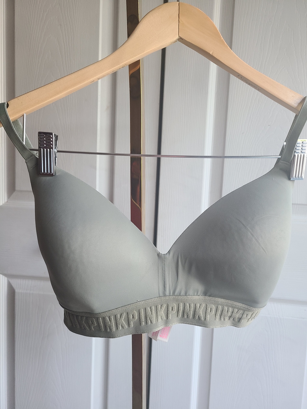 PINK Victoria's Secret Light Gray Seamless Push-Up Bralette